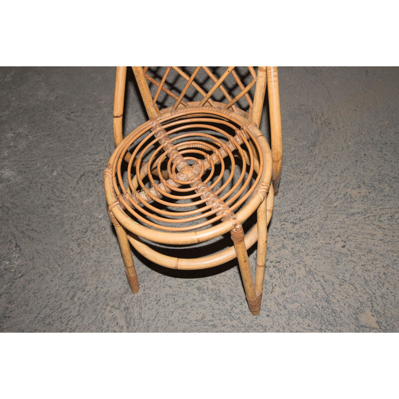 Vintage children's chair  bamboo & rattan 1960