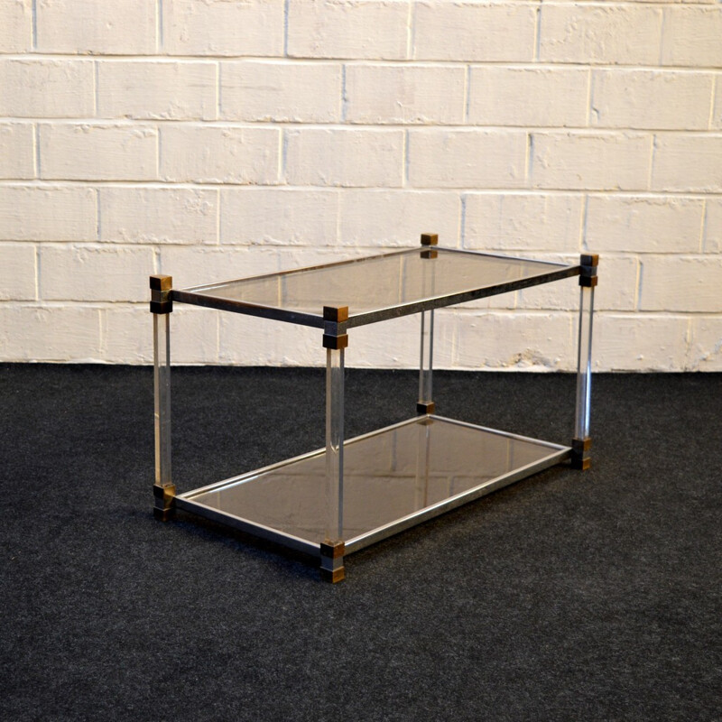 Table basse en métal et verre, Pierre VANDEL - 1980