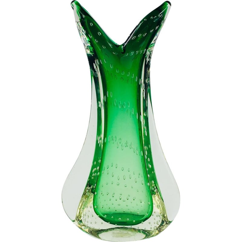 Vintage Vase Bullicante Murano Glass by Archimede Seguso Italian 1970