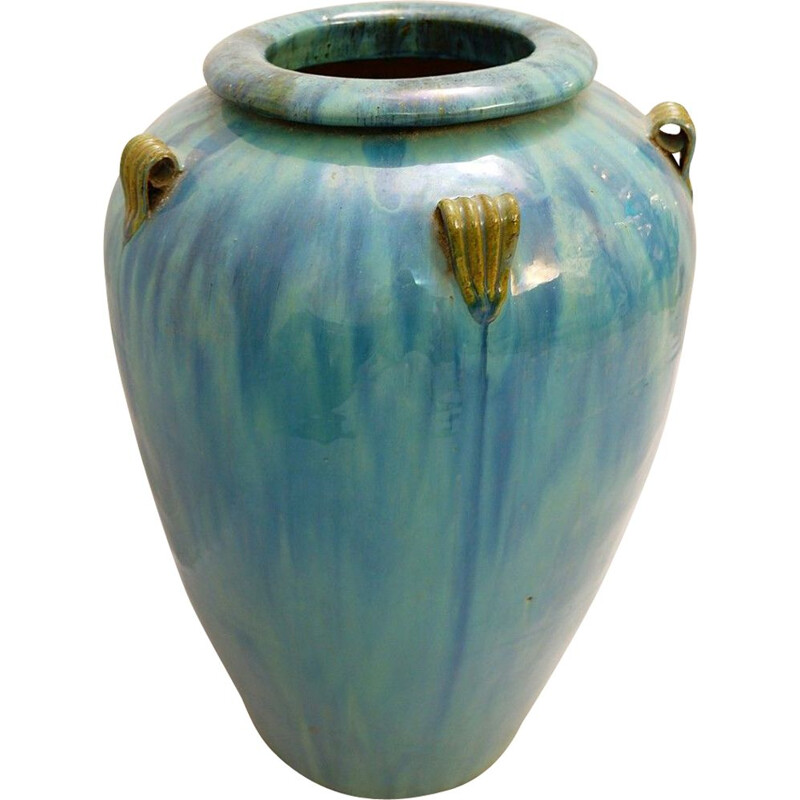 Vintage glazed earthenware jar
