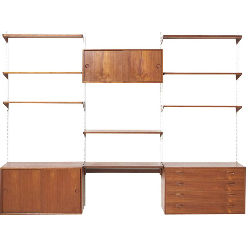 Vintage Wall Unit by Kai Kristiansen for Feldballes Møbelfabrik, Denmark - 1960s