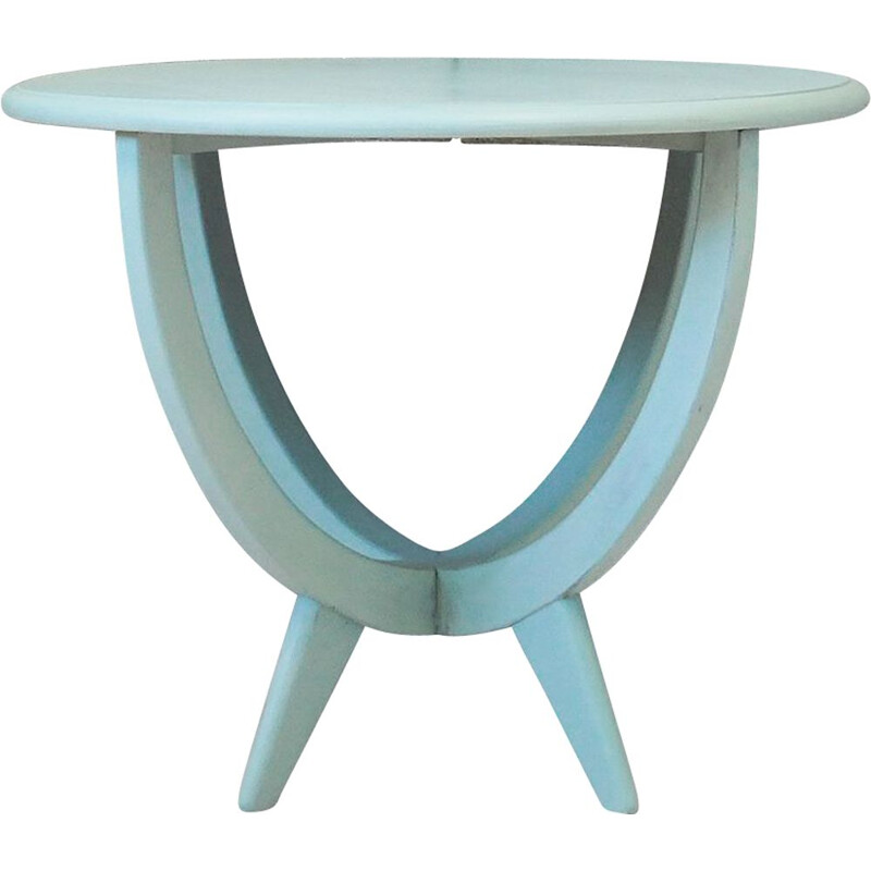 Table basse vintage couleur menthe, polonaise 1970