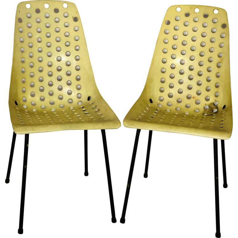 Pair of vintage plastic chairs 