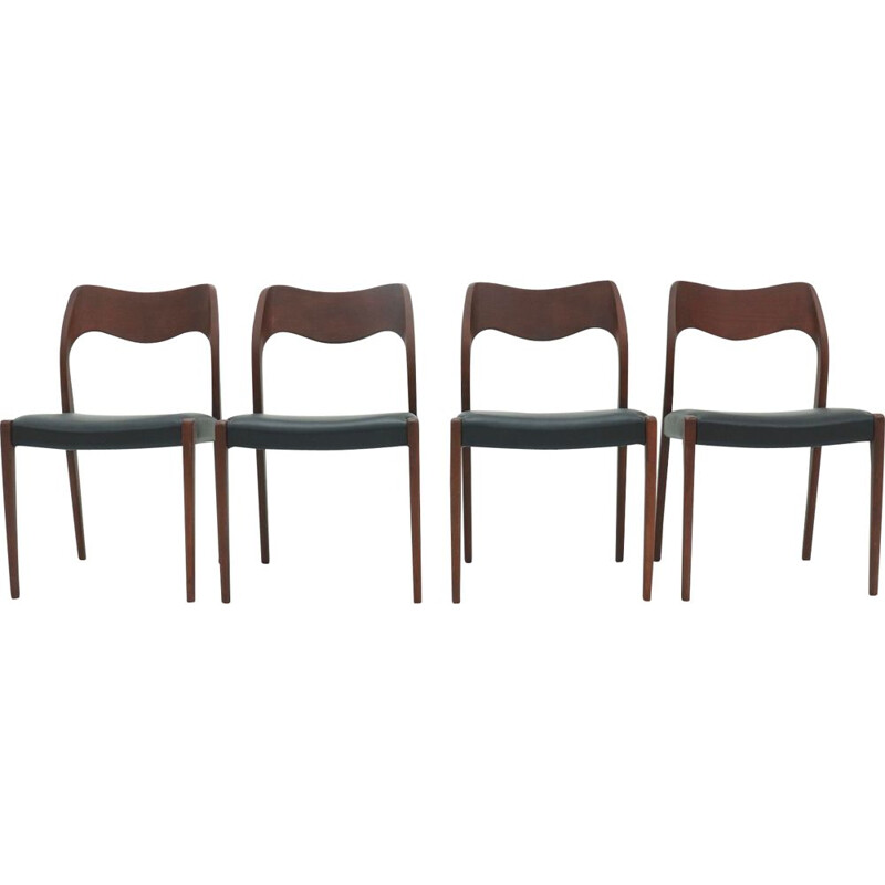 Set of 4 vintage Dining Chairs by Hovmand Olsen for Mogens Kold 1960s