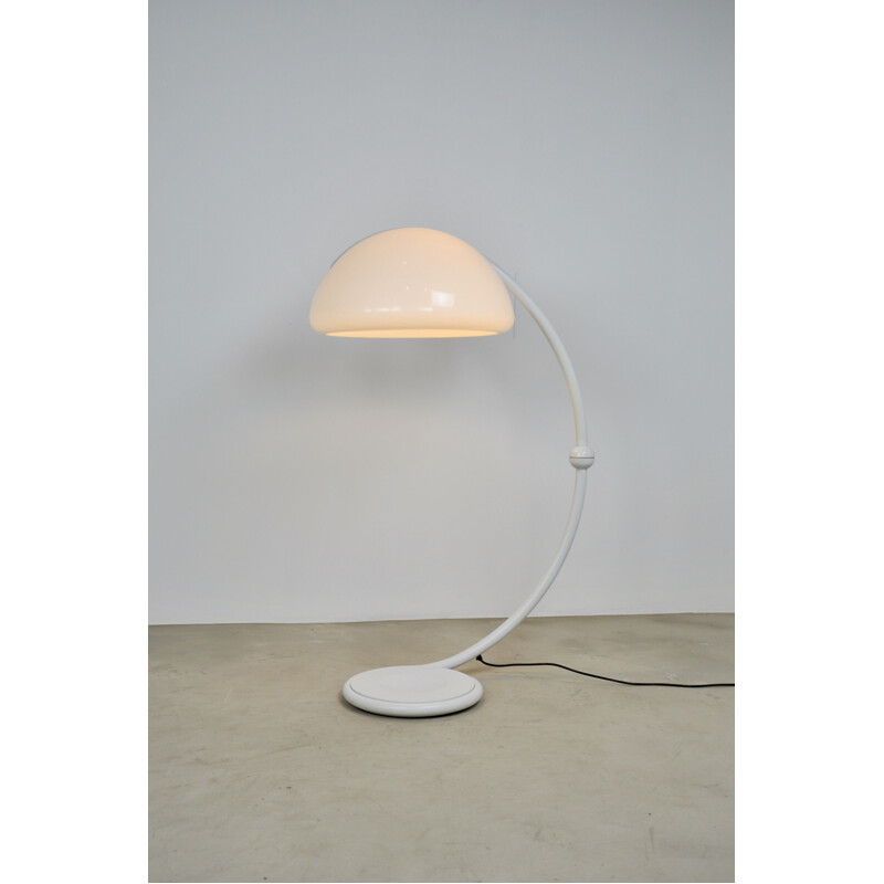 Vintage White Serpente Floor Lamp by Elio Martinelli for Martinelli Luce, 1960s