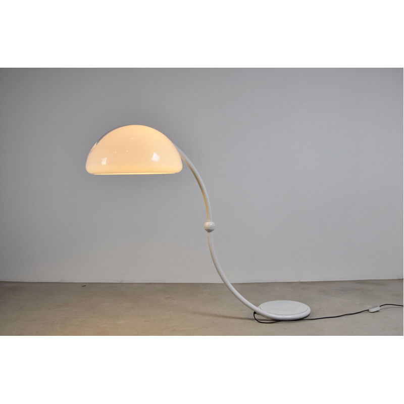 Vintage White Serpente Floor Lamp by Elio Martinelli for Martinelli Luce, 1960s