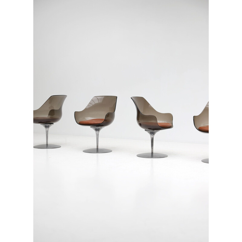 Set of 4 vintage Champagne chairs by Estelle and Erwine Laverne for Formes Nouvelles 1962