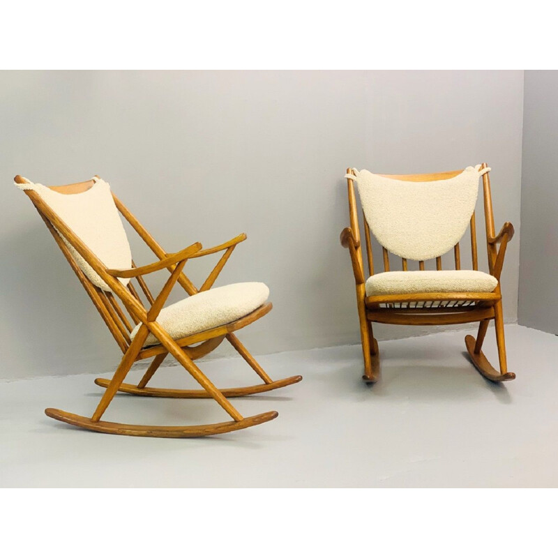 Pair of Vintage rocking chair by Frank Reenskaug for Bramin, Danish 1960s