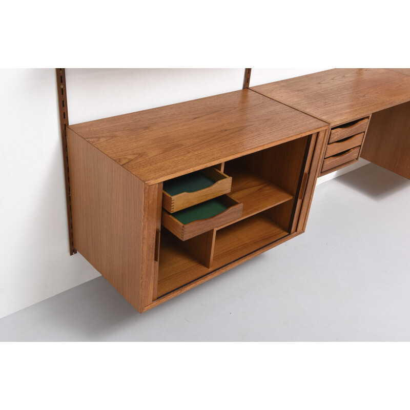 FM Feldballe wall system in teak, Kai KRISTIANSEN - 1960s