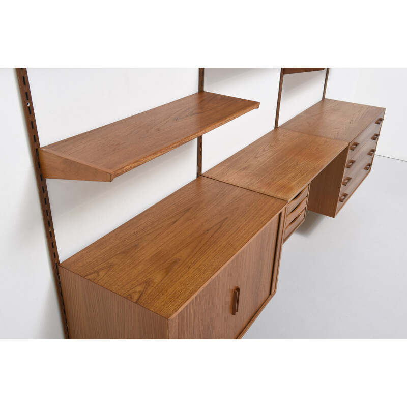 FM Feldballe wall system in teak, Kai KRISTIANSEN - 1960s