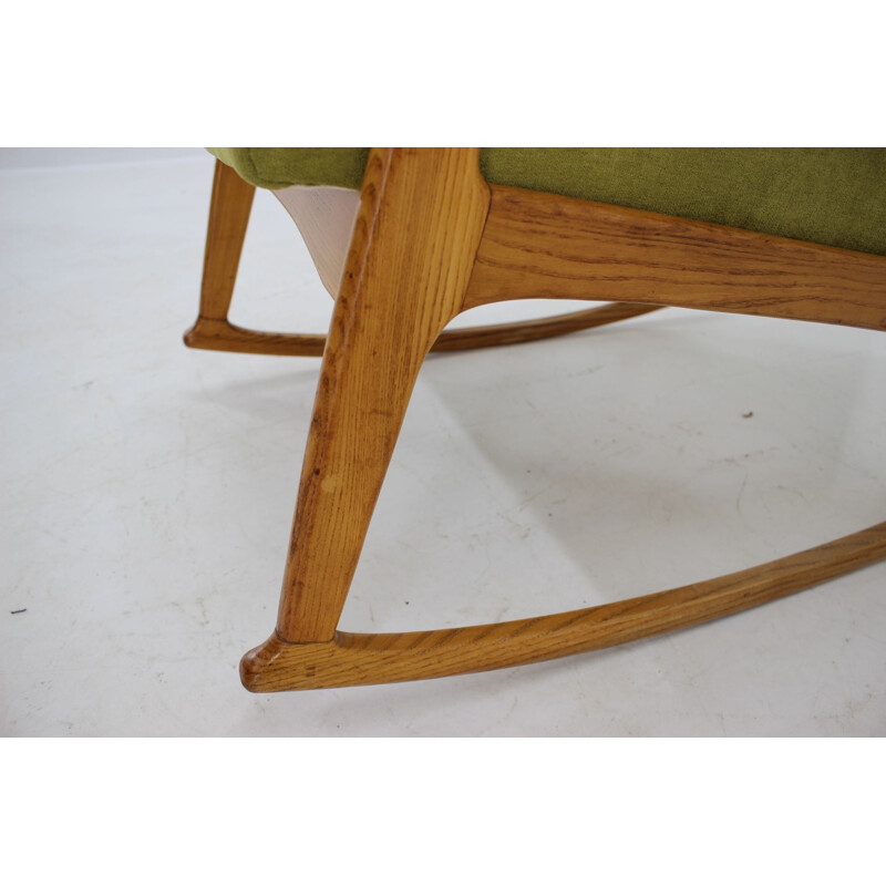 Chaise à bascule vintage en bois de hêtre danois 1960