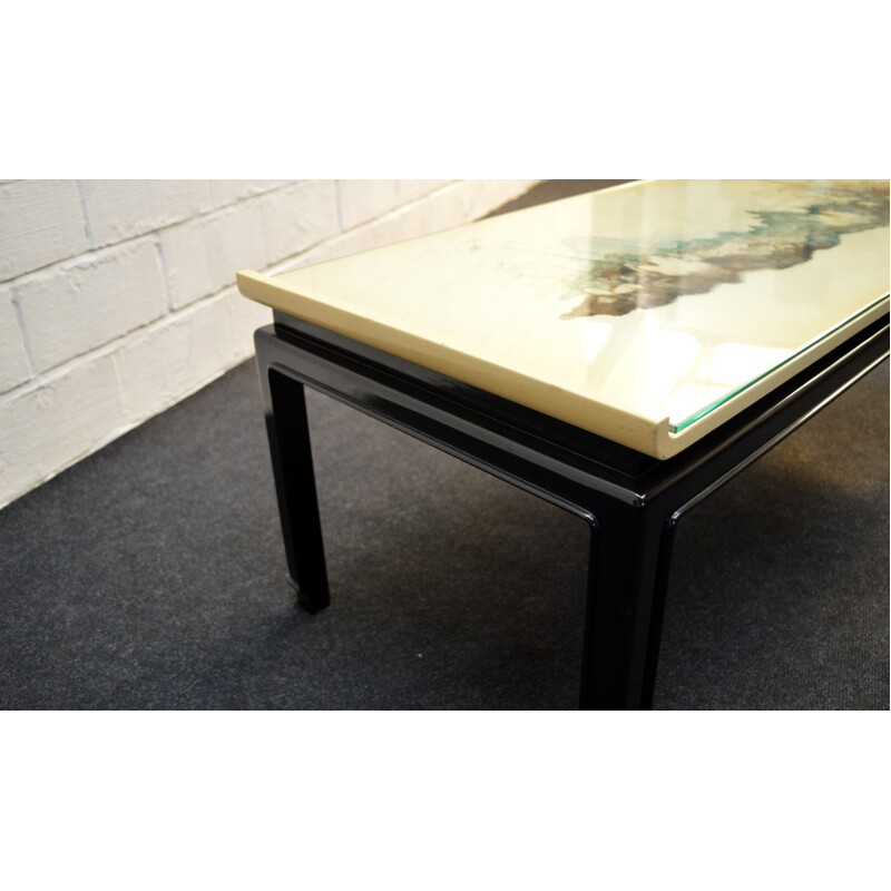 De Coene Knoll International glass and wood coffee table, Paul VANDENBULCKE - 1950s