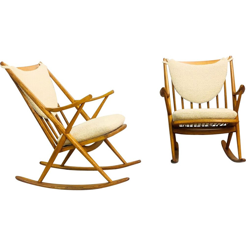 Pair of Vintage rocking chair by Frank Reenskaug for Bramin, Danish 1960s