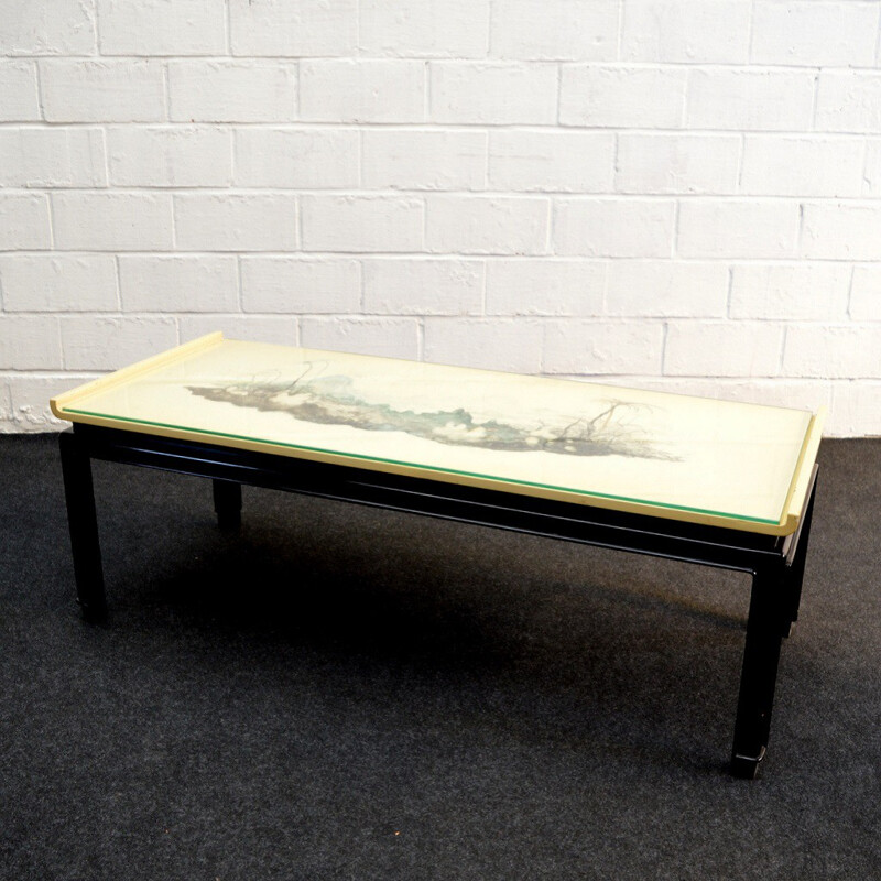 De Coene Knoll International glass and wood coffee table, Paul VANDENBULCKE - 1950s