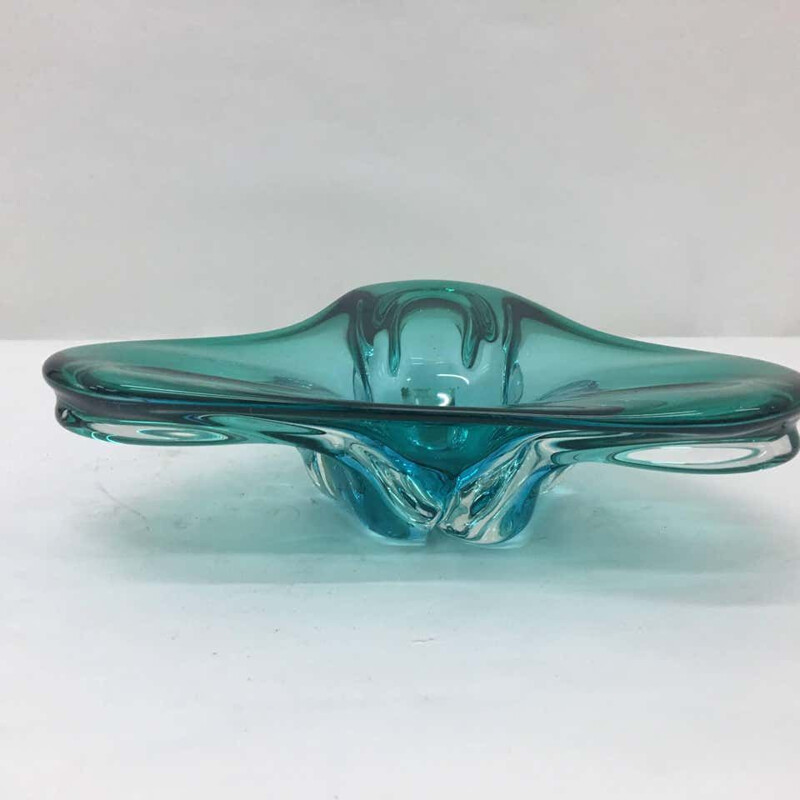 Cendrier vintage en verre de Murano vert, 1970