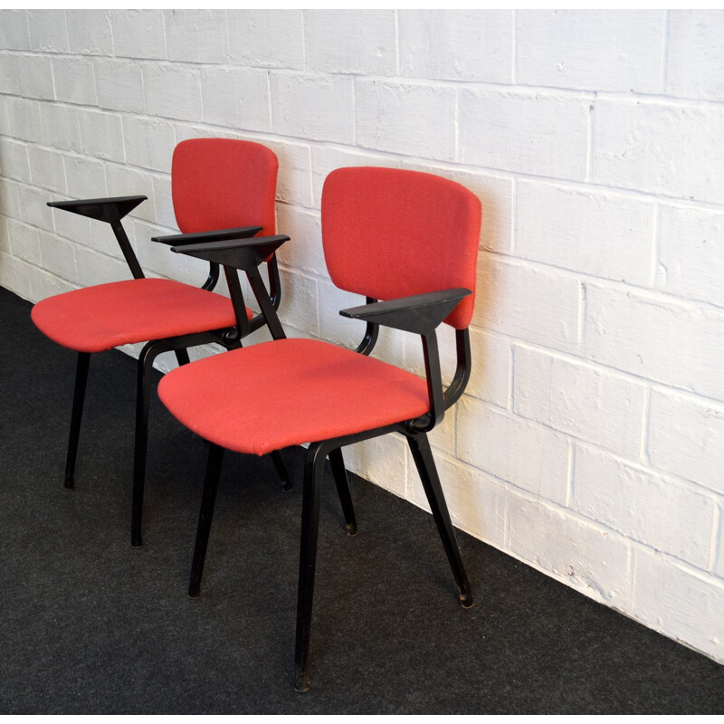 Paire de chaises Arhend Circle rouge et noir, Friso KRAMER - 1960