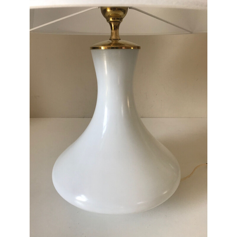 Vintage lamp delmas glass and brass 1970 