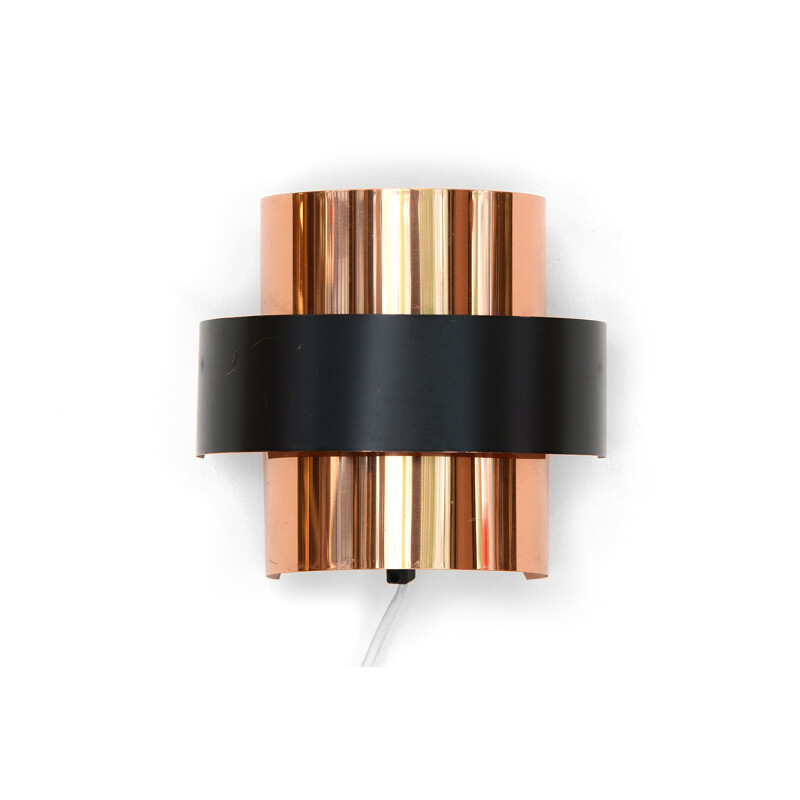 Vintage Copper wall lightsconce by Werner Schou for Coronell Elektro. Denmark 1970s