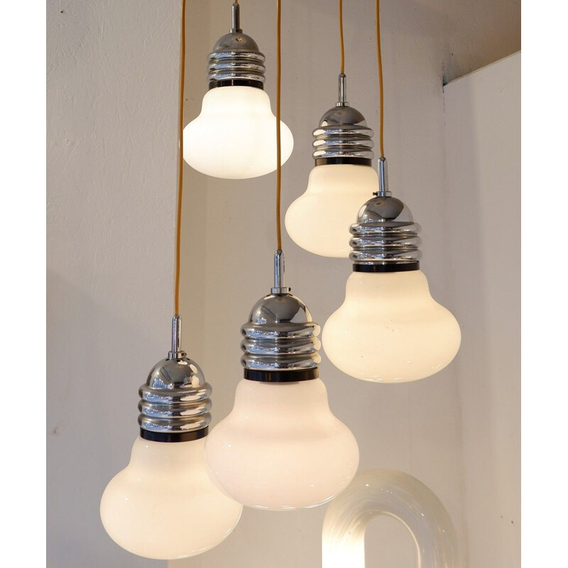 Vintage Hanging lamp Italian Glass Bulbs