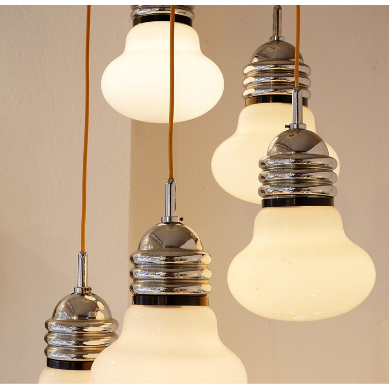 Vintage Hanging lamp Italian Glass Bulbs