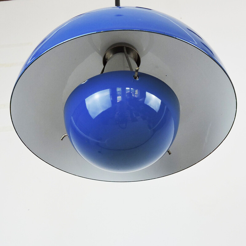 Vintage Blue Flowerpot Pendant Lamp by Verner Panton for Louis Poulsen, 1960s