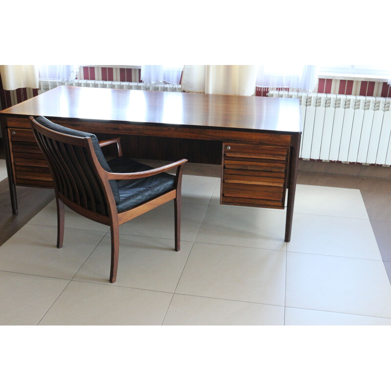 Mid Century Rosewood Desk by T. Afdal, Norway 1970