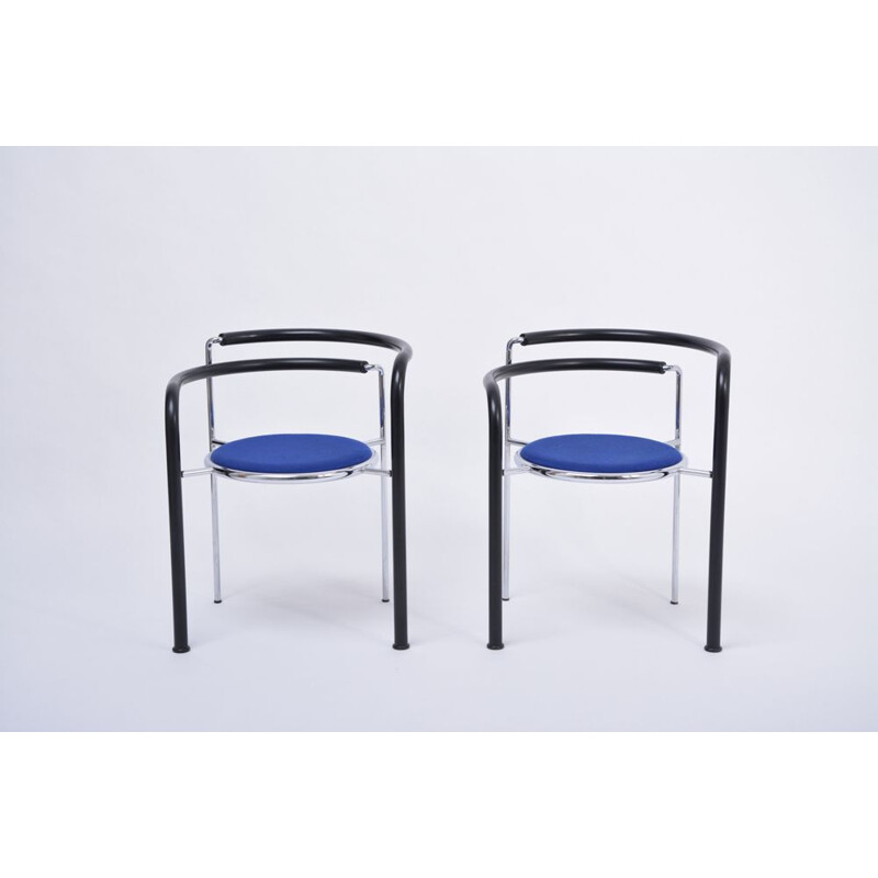 Pair of vintage chair  Post-Modern by Rud Thygesen & Johnny Sorensen  Denmark 1989