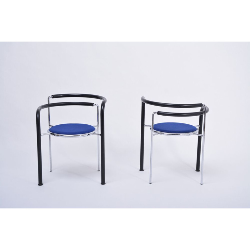 Pair of vintage chair  Post-Modern by Rud Thygesen & Johnny Sorensen  Denmark 1989