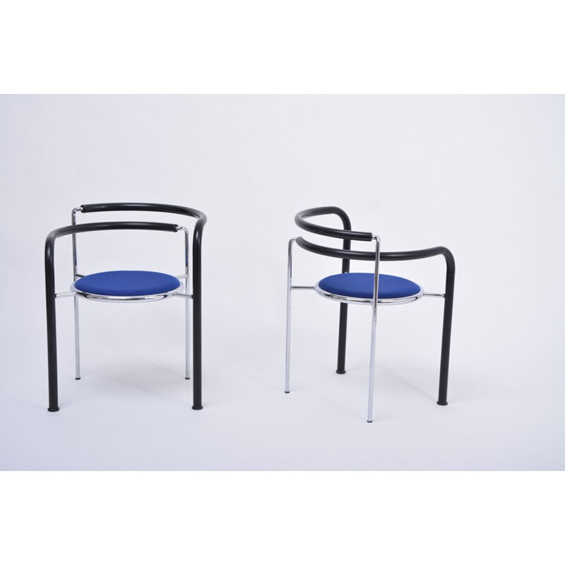 Pair of vintage chair  Post-Modern by Rud Thygesen & Johnny Sorensen  Denmark 1989