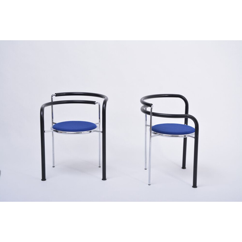 Pair of vintage chair  Post-Modern by Rud Thygesen & Johnny Sorensen  Denmark 1989