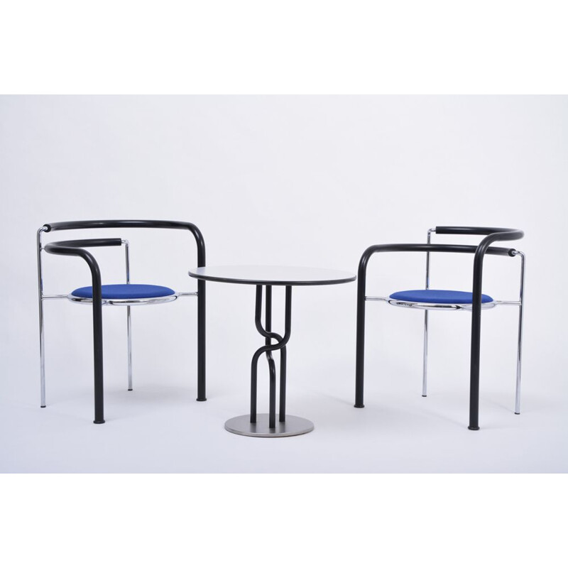 Ensemble de tables vintage et 2 chaises empilables 1989