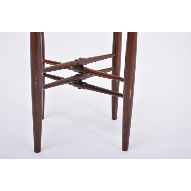 Mid-Century Modern Rosewood side table with Brass tray by Poul Hundevad, Denmark 1960
