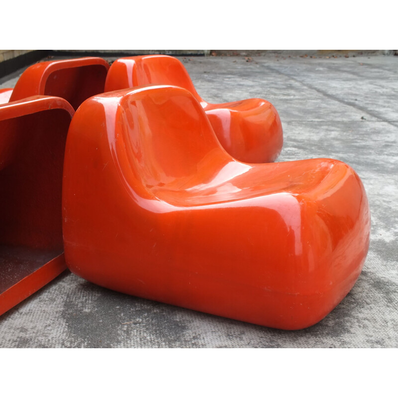 Vintage glasvezel jumbo fauteuil van Alberto Rosselli voor Saporiti, Italië 1968