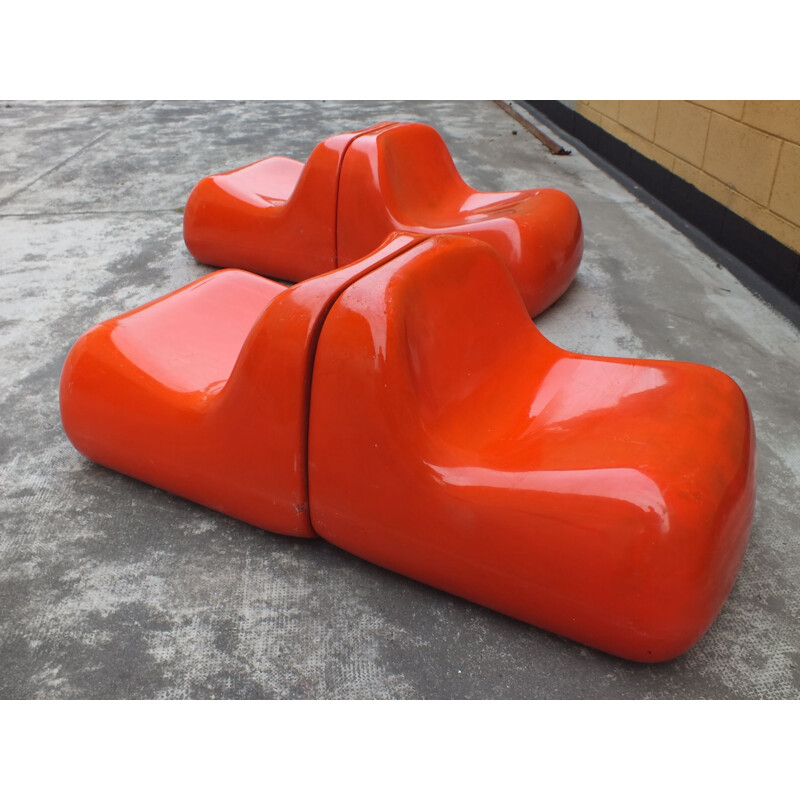 Vintage fiberglass jumbo chair by Alberto Rosselli for Saporiti, Italy 1968