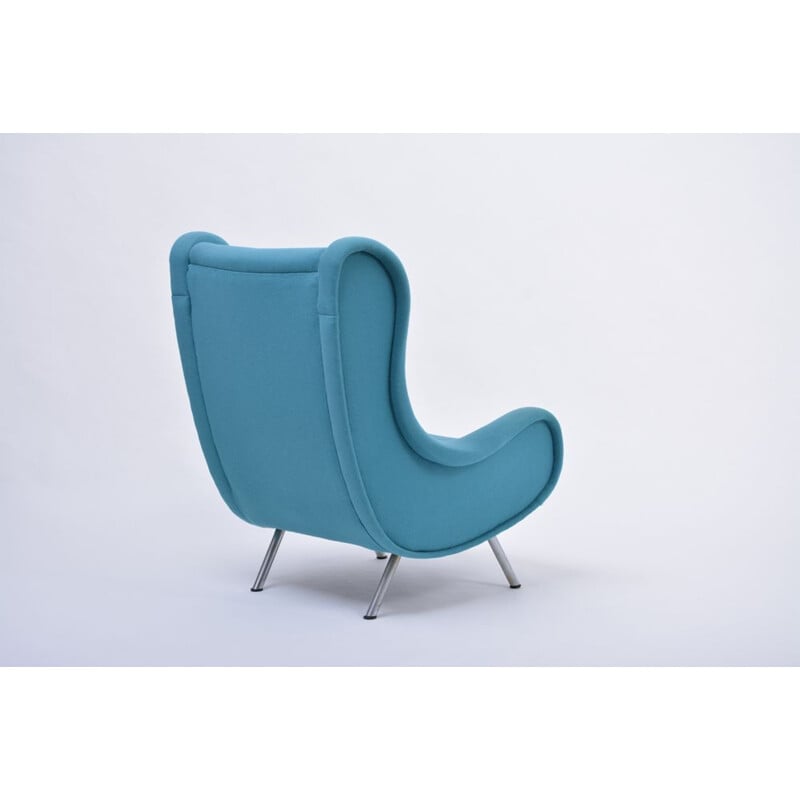 Mid-Century Lounge Chair Blue Modern Marco Zanuso Senior 1951