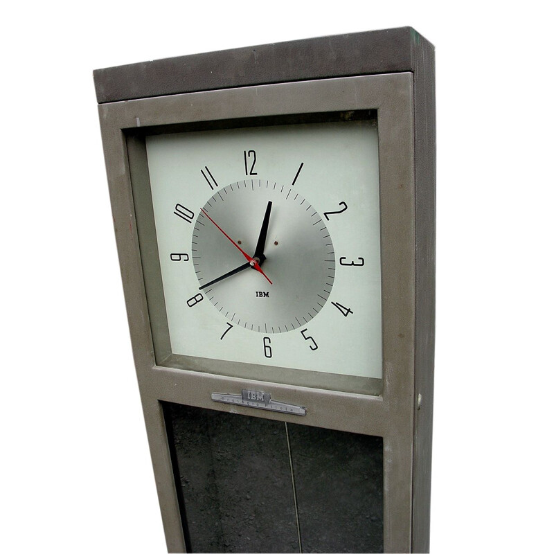 Horloge longue vintage Ibm maître pendule électro-mécanique, 1960