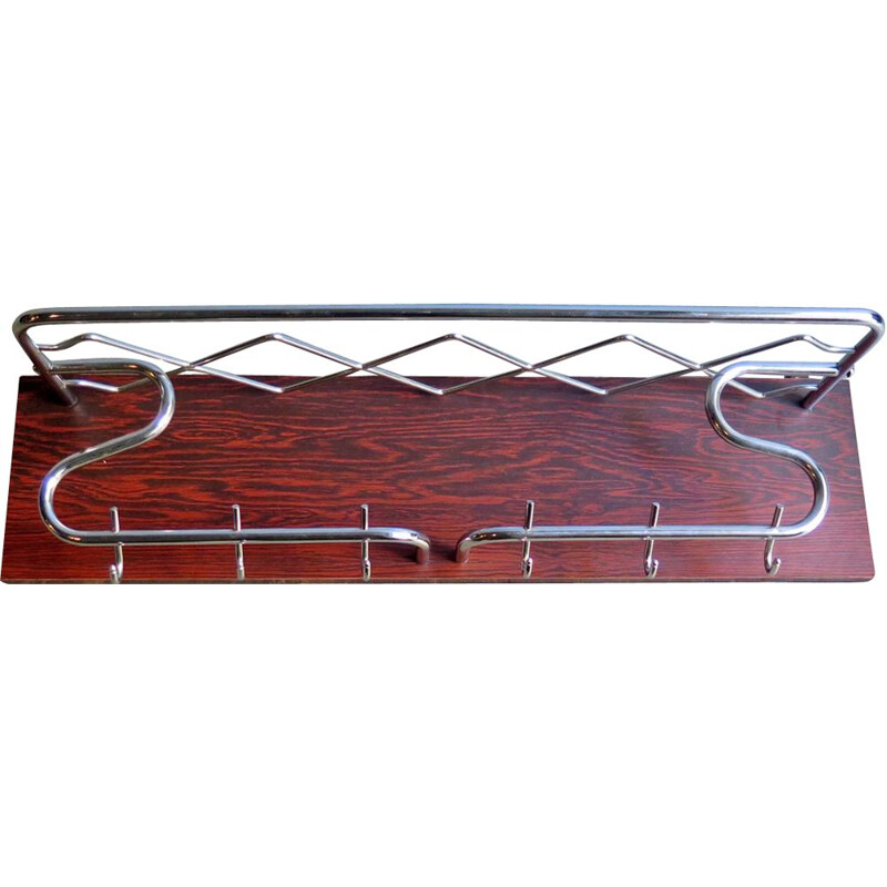 Vintage Coat rack with chrome and rosewood, 1950s
