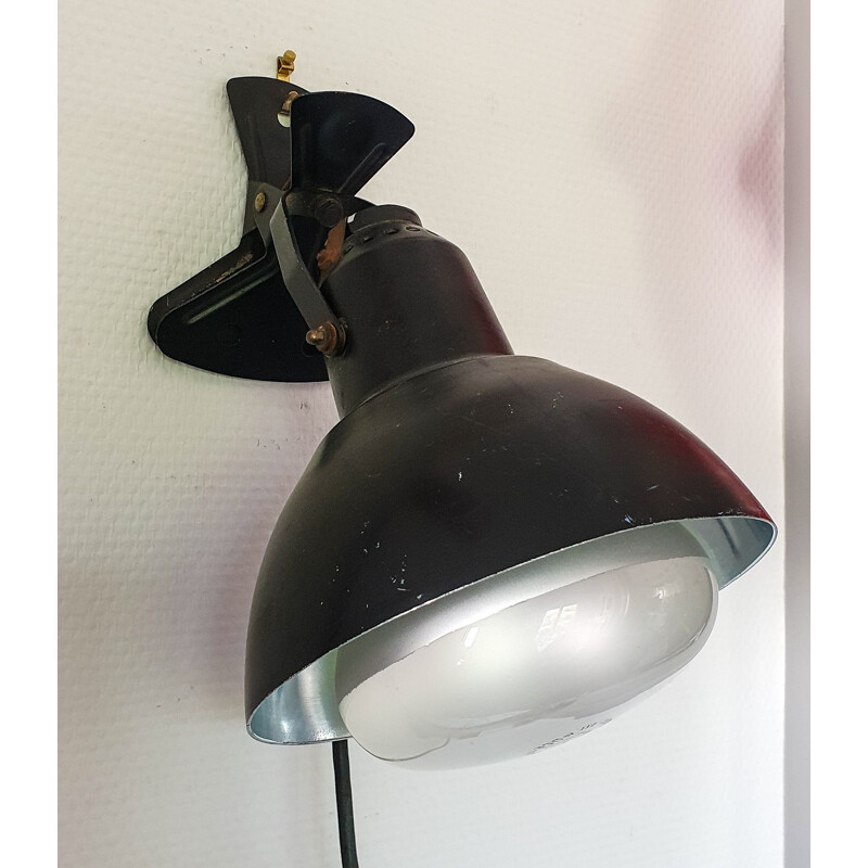 Vintage Philips studio wall lamp black 1970