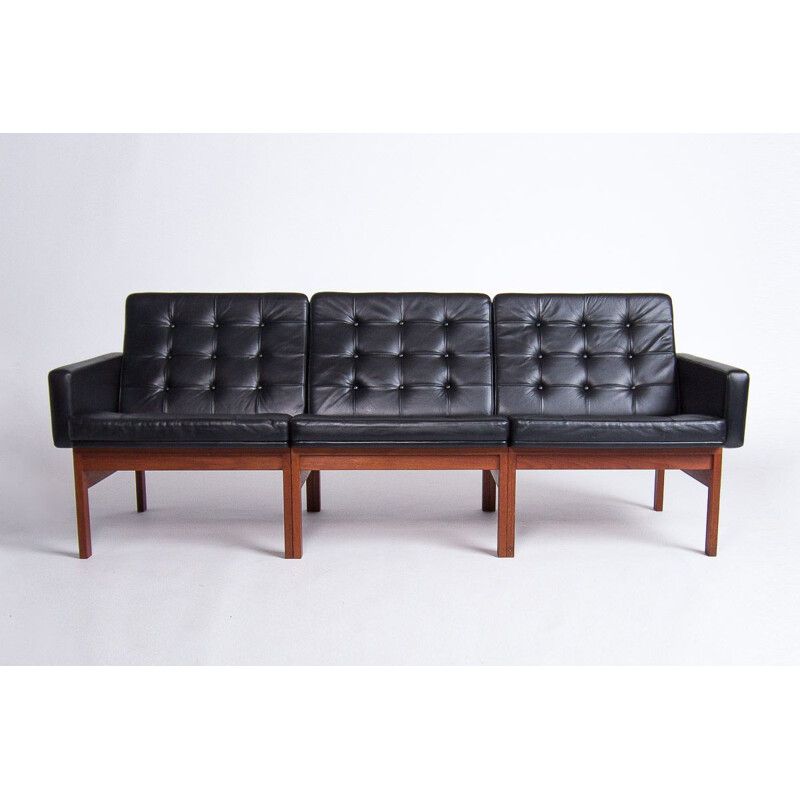 Vintage Furniture Sofa Moduline For France & Son,  Leather & Teak Danish 1960