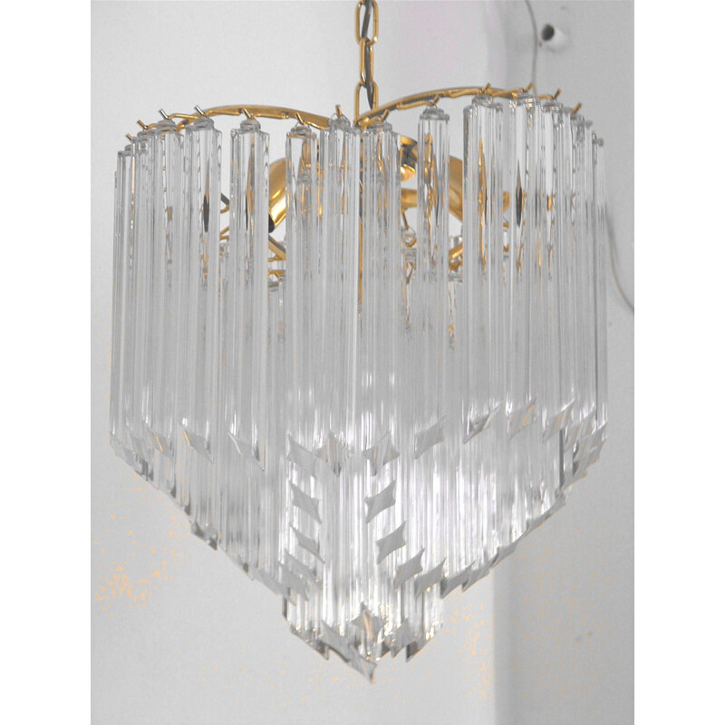 Vintage ceiling lamp crystal Paolo Venini Italy 1970