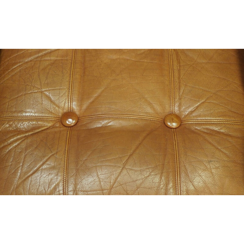 Vintage brown leather armchair by Svend Skipper, 1970s