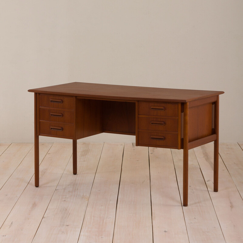 Vintage double sided desk with 6 drawers Danish