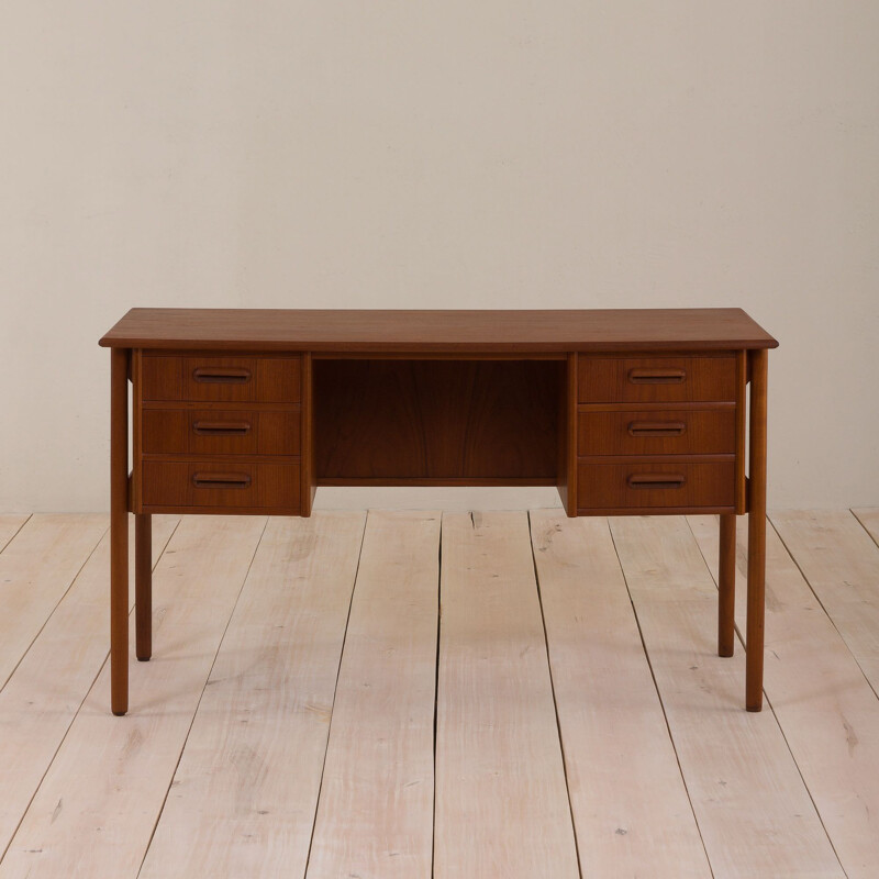 Vintage double sided desk with 6 drawers Danish