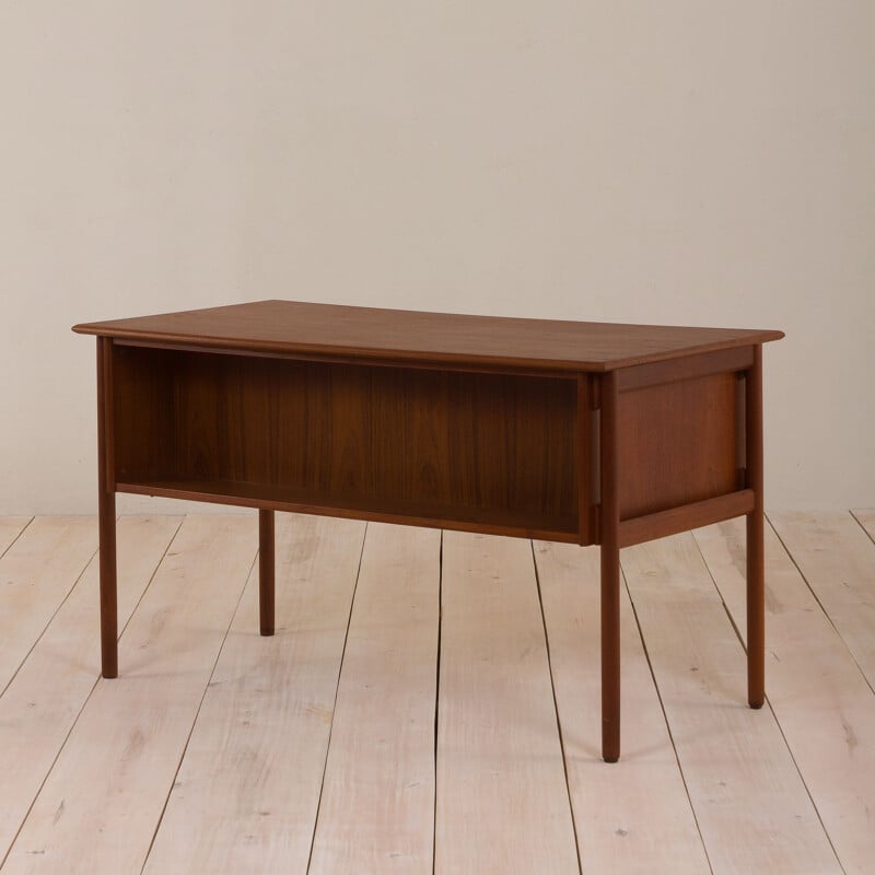 Vintage double sided desk with 6 drawers Danish