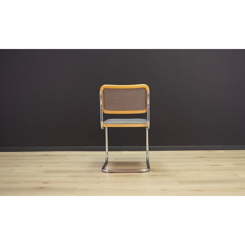 Set of 5 vintage chairs in grey fabric, 1980