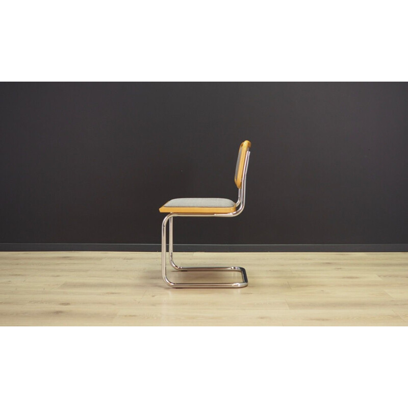 Set of 5 vintage chairs in grey fabric, 1980