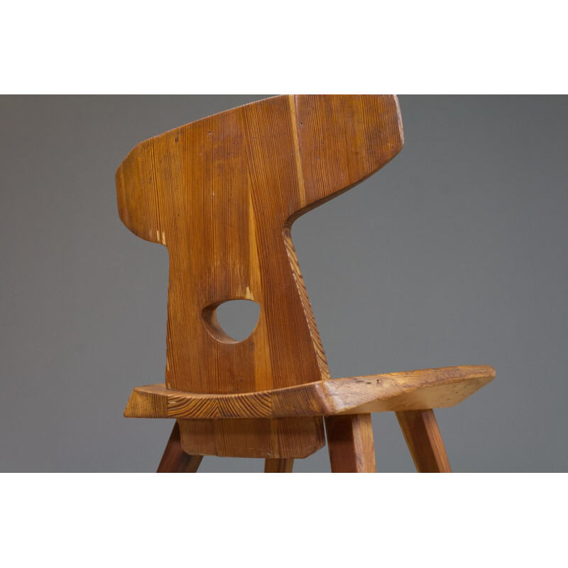 Vintage Pine wooden chair by Jacob Kielland Brandt Danish 1960s