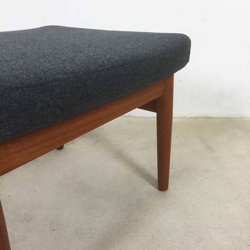 Teak and grey fabric France & Son ottoman, Arne VODDER - 1960s