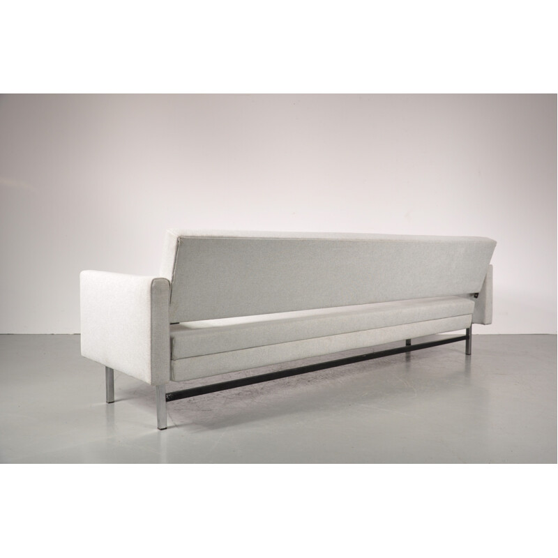 Spectrum sleeping sofa in metal and grey fabric, Martin VISSER - 1950s