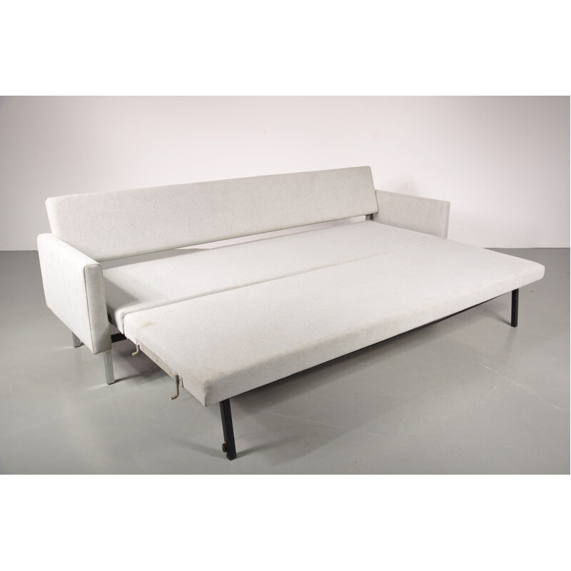 Spectrum sleeping sofa in metal and grey fabric, Martin VISSER - 1950s